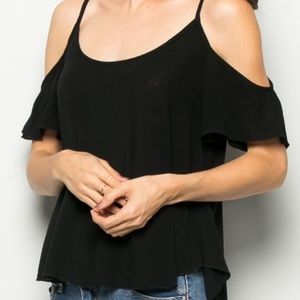 Black Cold Shoulder Top